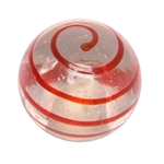 pomo tirador espiral rojo cristal artesanal 555rj